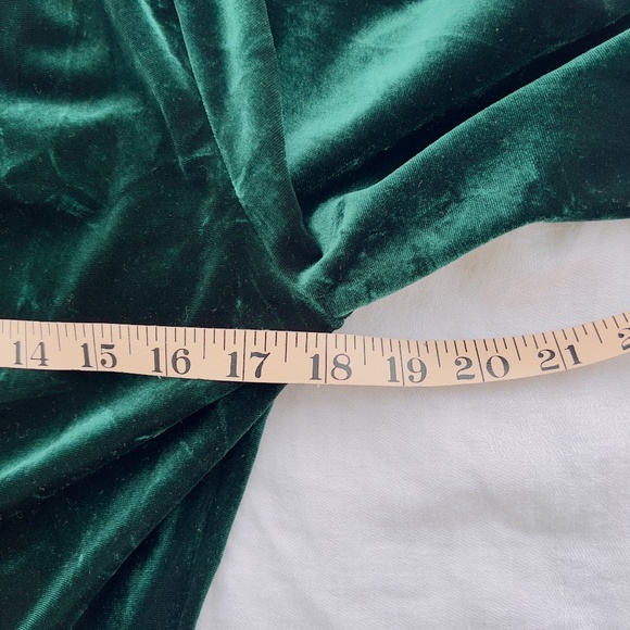 Désir Couture Dark Green Velvet Maxi Dress with Slit Size Small Fairy Witchy - Picture 10 of 12